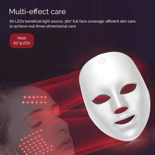 Mascarilla LED Inalámbrica de 7 Colores – Terapia de Fotones Antienvejecimiento y Reafirmante