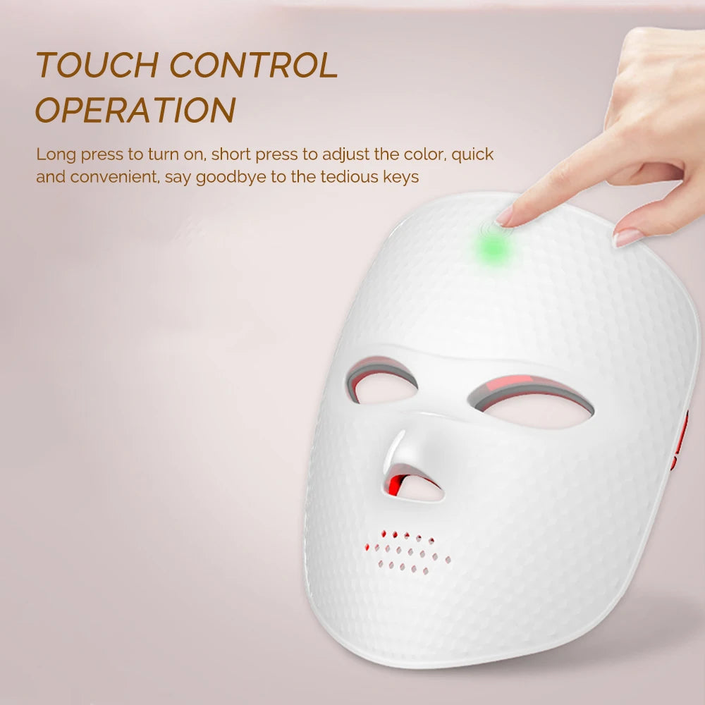 Mascarilla LED Inalámbrica de 7 Colores – Terapia de Fotones Antienvejecimiento y Reafirmante